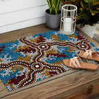 Authentic Aboriginal Art - Wetland Dreaming Outdoor Rug Gallery Image 2