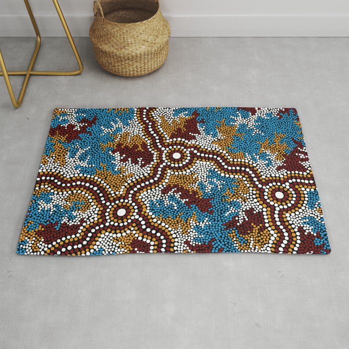 Authentic Aboriginal Art - Wetland Dreaming Rug Gallery Image 1