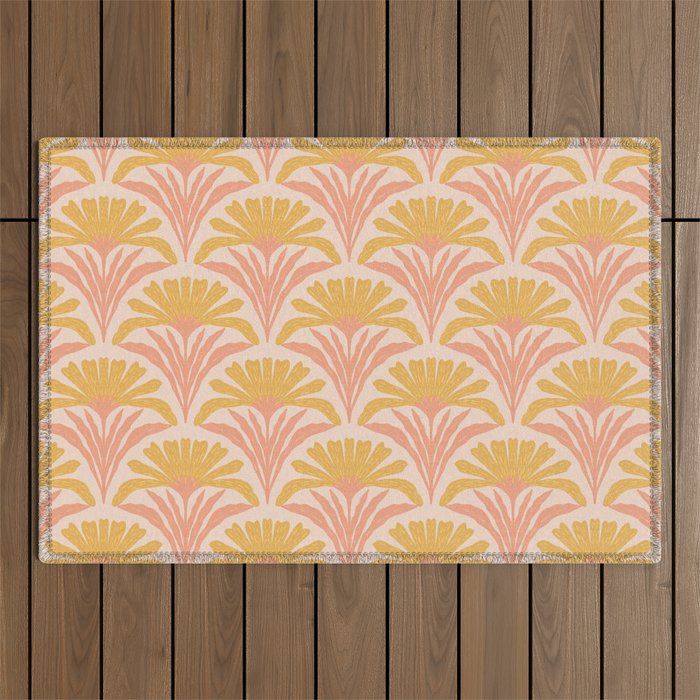 Abstract Dahlias Outdoor Rug Gallery Image 1