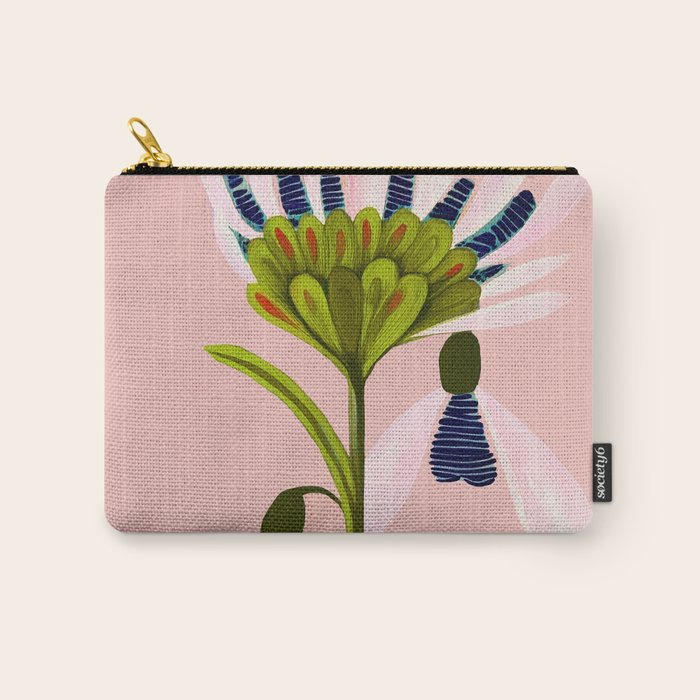 Snowdrop Trio on Blush Pink Carry All Pouch Gallery Image 1