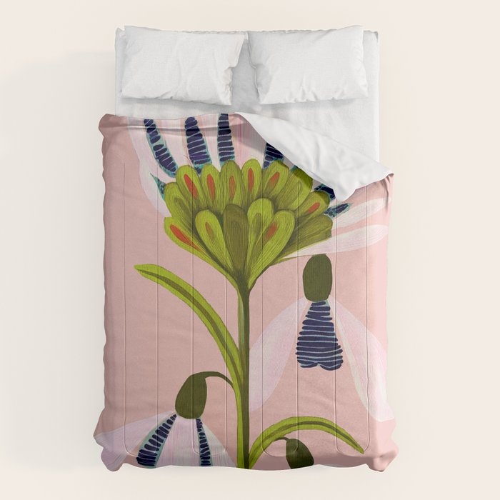 Snowdrop Trio on Blush Pink Comforter Gallery Image 6
