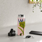 Snowdrop Trio on Blush Pink Water Bottle Gallery Image 4