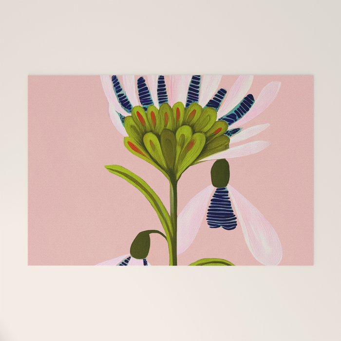 Snowdrop Trio on Blush Pink Welcome Mat Gallery Image 1