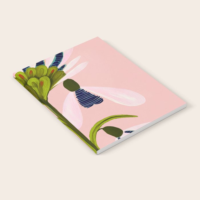 Snowdrop Trio on Blush Pink Notebook Gallery Image 2