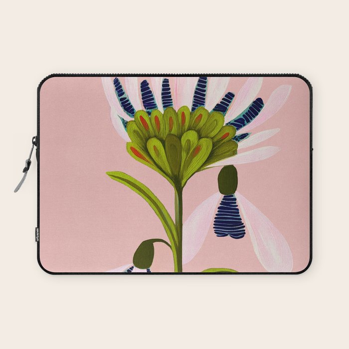 Snowdrop Trio on Blush Pink Laptop Sleeve Gallery Image 1