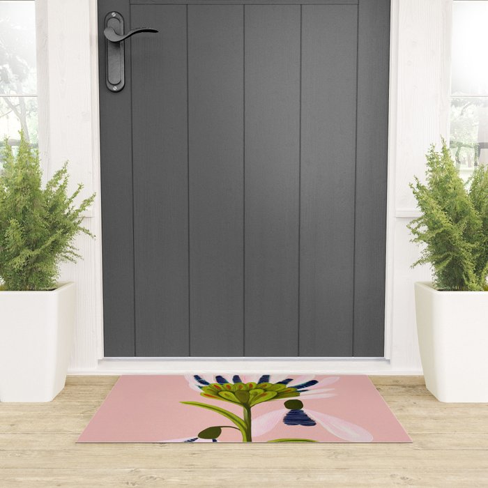 Snowdrop Trio on Blush Pink Welcome Mat Gallery Image 3