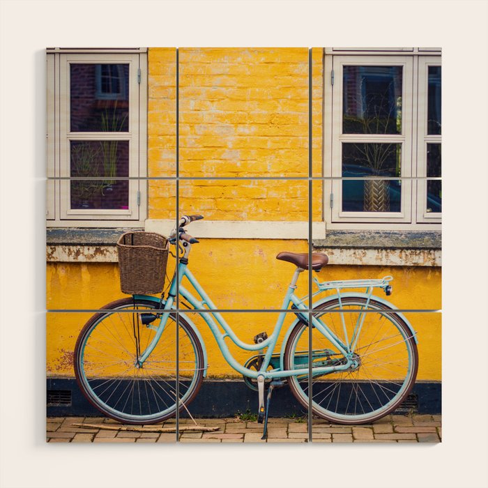 Bike and yellow Wood Wall Art Gallery Image 1