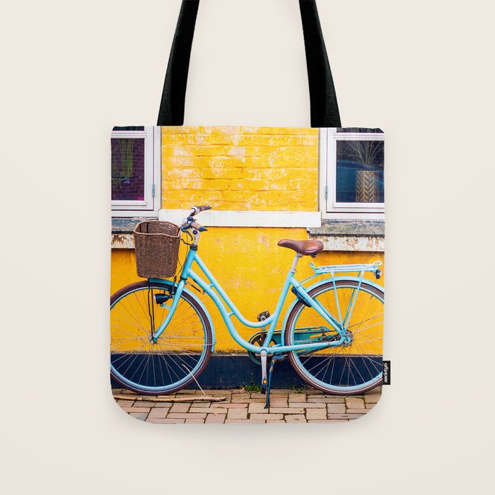 Bike and yellow Tote Bag Gallery Image 1
