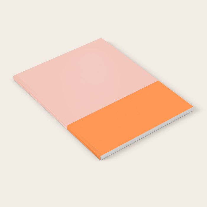 Blush Pink and Orange Banded Solid Minimalist Color Block Pattern Notebook Gallery Image 2
