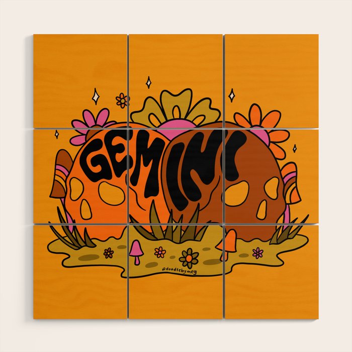 Gemini Skull Wood Wall Art Gallery Image 1