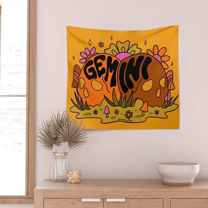 Gemini Skull Wall Tapestry Gallery Image 2