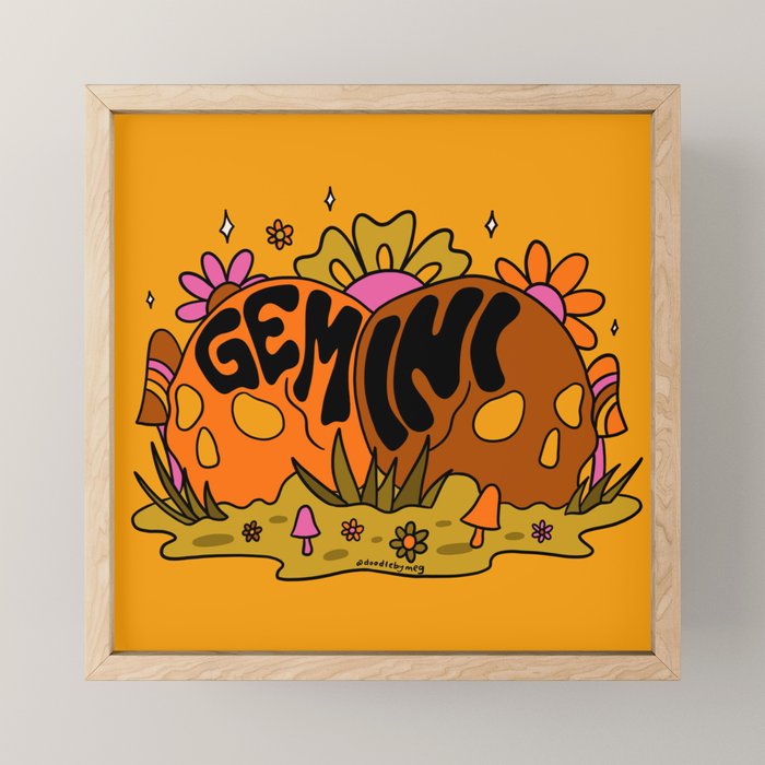 Gemini Skull Mini Art Print Gallery Image 1