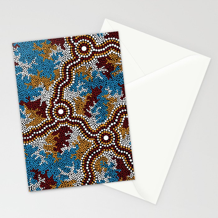 Authentic Aboriginal Art - Wetland Dreaming Stationery Card Gallery Image 2