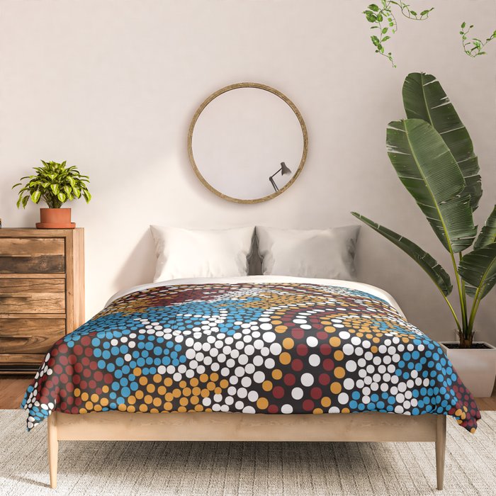 Authentic Aboriginal Art - Wetland Dreaming Comforter Gallery Image 3