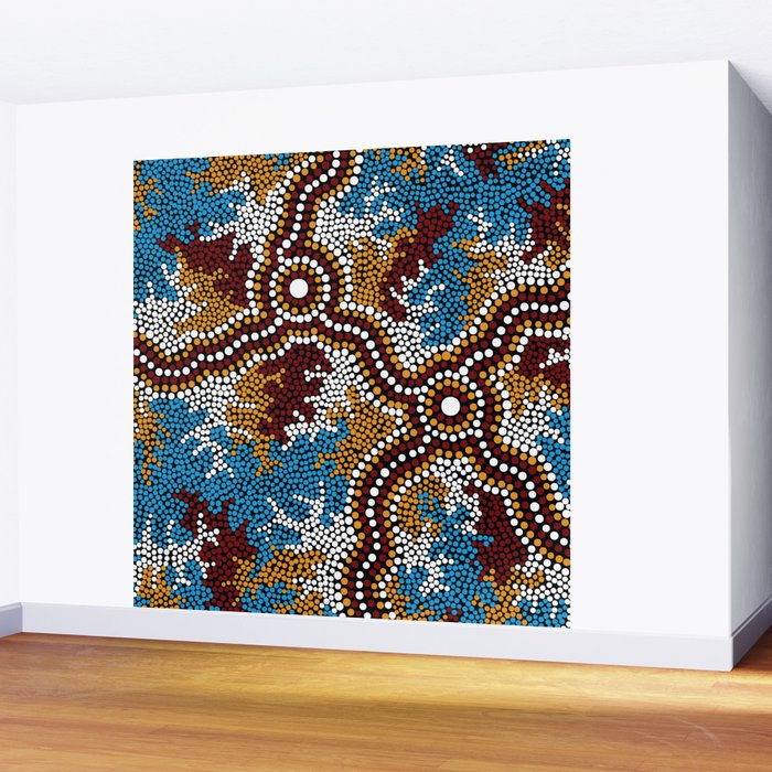 Authentic Aboriginal Art - Wetland Dreaming Wall Mural Gallery Image 2