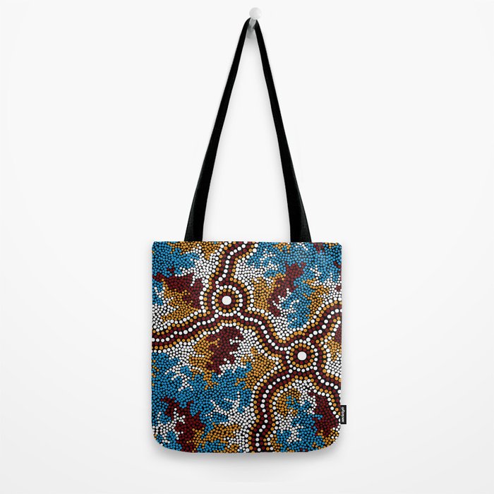 Authentic Aboriginal Art - Wetland Dreaming Tote Bag Gallery Image 2