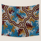 Authentic Aboriginal Art - Wetland Dreaming Wall Tapestry Gallery Image 4