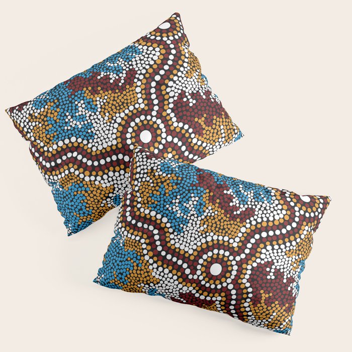 Authentic Aboriginal Art - Wetland Dreaming Pillow Sham Gallery Image 3