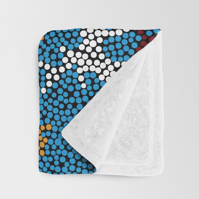 Authentic Aboriginal Art - Wetland Dreaming Throw Blanket Gallery Image 3