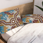 Authentic Aboriginal Art - Wetland Dreaming Pillow Sham Gallery Image 2