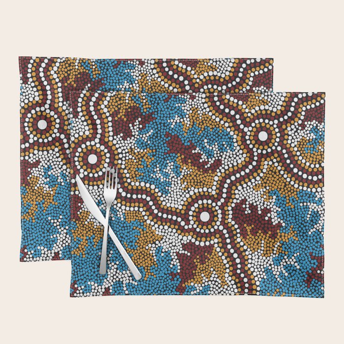 Authentic Aboriginal Art - Wetland Dreaming Placemat Gallery Image 1