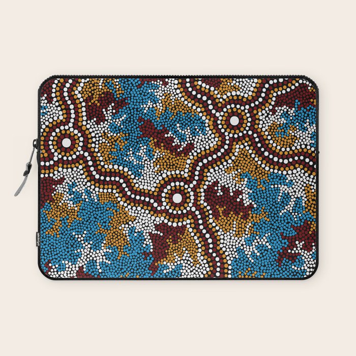 Authentic Aboriginal Art - Wetland Dreaming Laptop Sleeve Gallery Image 1