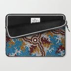 Authentic Aboriginal Art - Wetland Dreaming Laptop Sleeve Gallery Image 2