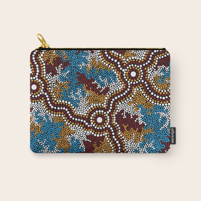 Authentic Aboriginal Art - Wetland Dreaming Carry All Pouch Gallery Image 1