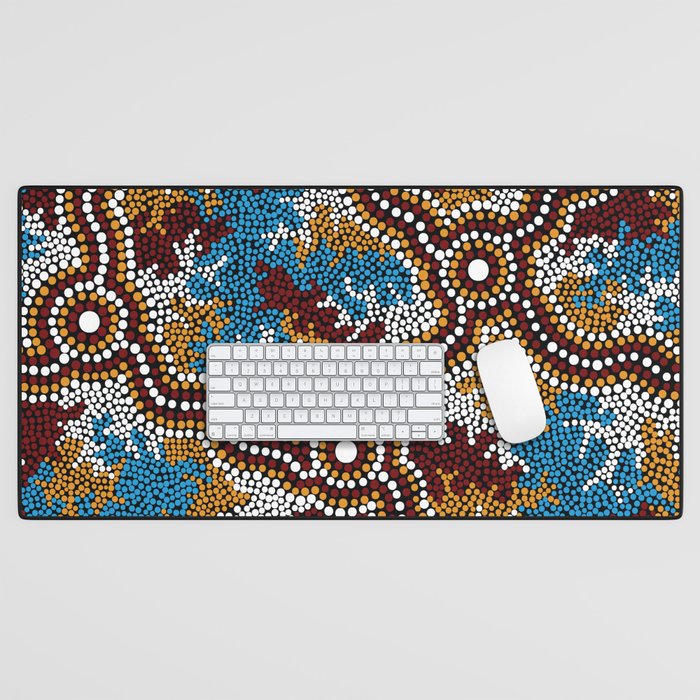 Authentic Aboriginal Art - Wetland Dreaming Desk Mat Gallery Image 1