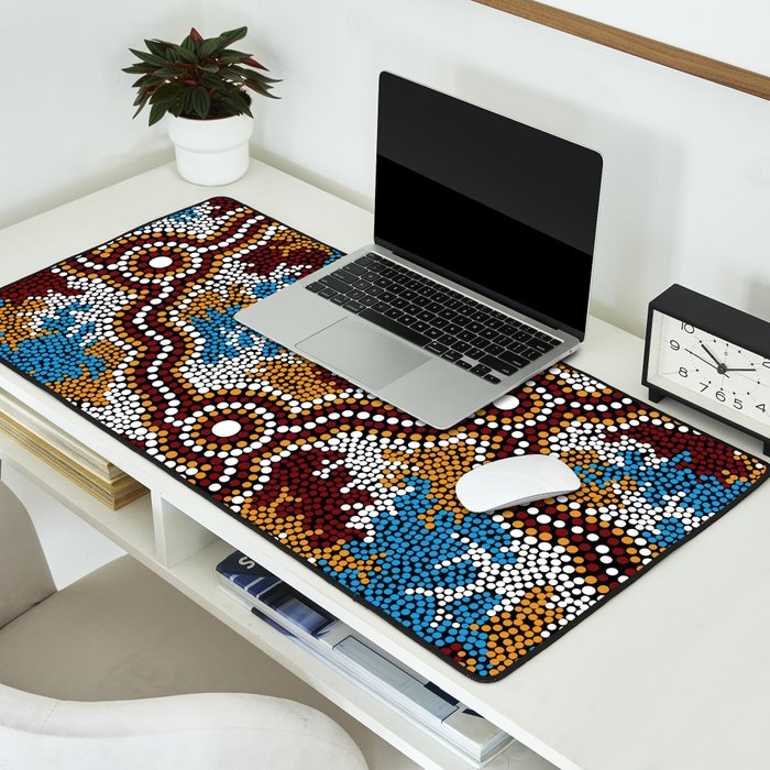 Authentic Aboriginal Art - Wetland Dreaming Desk Mat Gallery Image 2