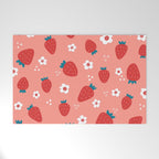 Wild Strawberries Red Welcome Mat Gallery Image 1