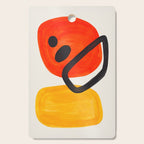 Colorful Mid Century Modern Abstract Fun Shapes Patterns Space Age Orange Yellow Orbit Bubbles Cutting Board Gallery Image 1