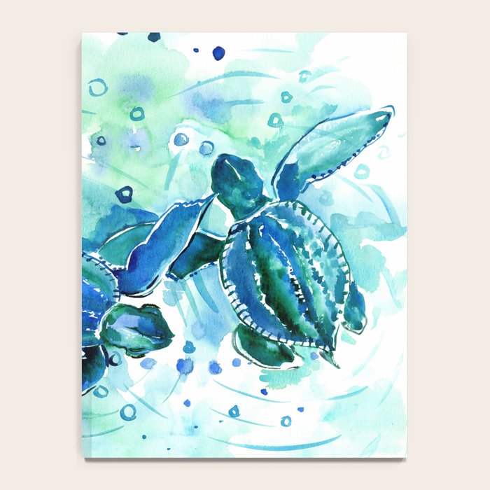 Turquoise Blue Sea Turtles in Ocean Notebook Gallery Image 4