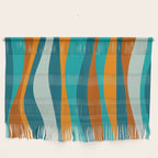 Liquid Stripes in Rust Orange Aqua Turquoise Teal  Wall Hanging Gallery Image 1