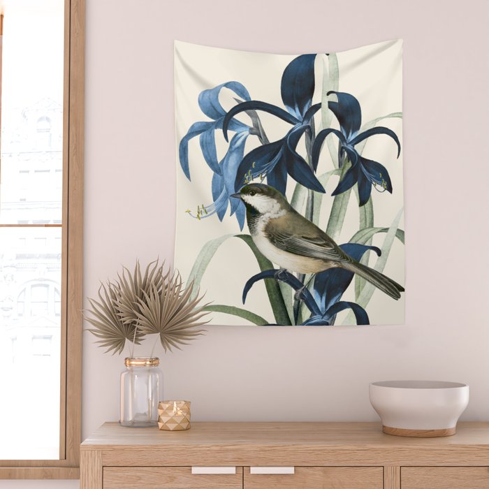 Little Bird and Flowers II Wall Tapestry Gallery Image 2