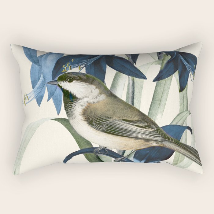 Little Bird and Flowers II Rectangular Pillow Gallery Image 1