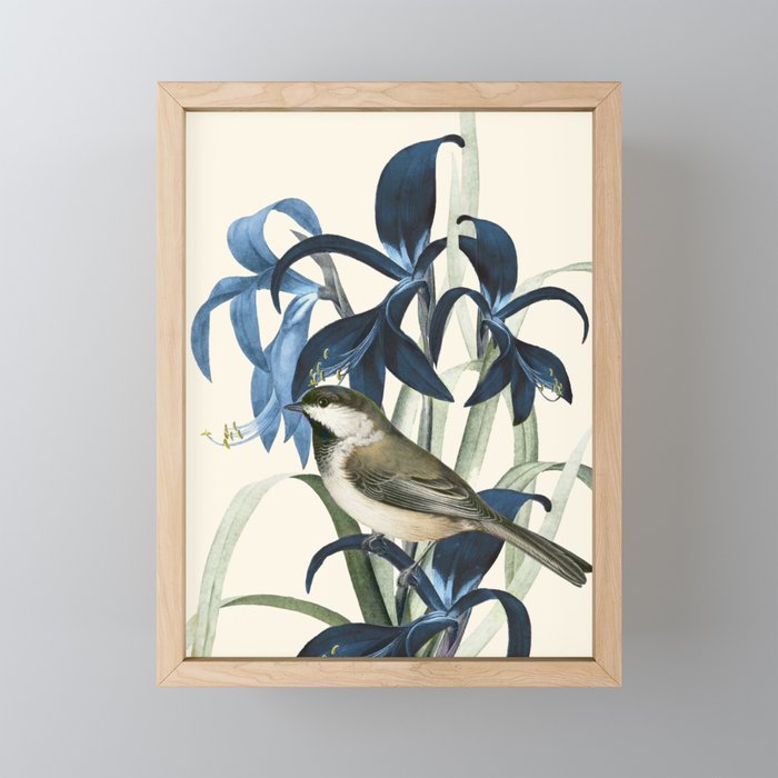 Little Bird and Flowers II Mini Art Print Gallery Image 1