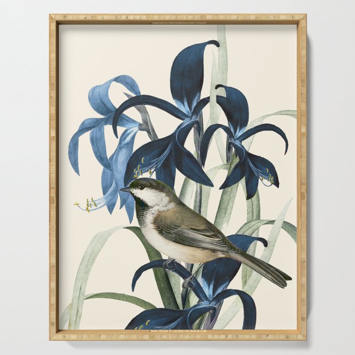 Little Bird and Flowers II Serving Tray Gallery Image 1