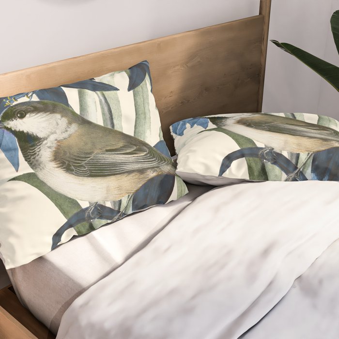 Little Bird and Flowers II Pillow Sham Gallery Image 2