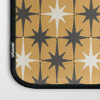 Midcentury Modern Atomic Starburst Pattern Muted Mustard Gold, Charcoal Gray, and Cream Laptop Sleeve Gallery Image 3