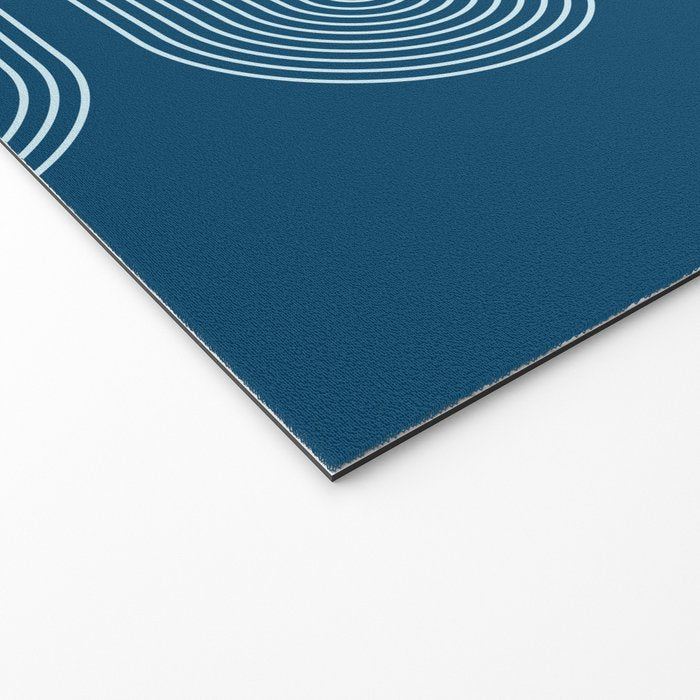 Mid Century Modern Geometric 101 in night Blue (Rainbow Abstract) Welcome Mat Gallery Image 2