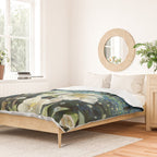 Magical Forest at Night, Fireflies and Helleborus Duvet Cover Gallery Image 2