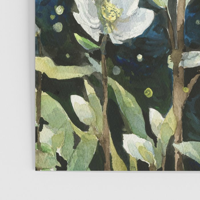 Magical Forest at Night, Fireflies and Helleborus Poster Gallery Image 3