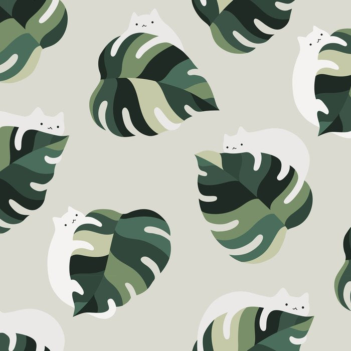 Cat and Plant Pattern 3 Coffee Mug Gallery Image 2