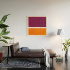 Purple Wine Yellow OchreMid Century Modern Abstract Minimalist Rothko Color Field Squares Wood Wall Art Gallery Image 2