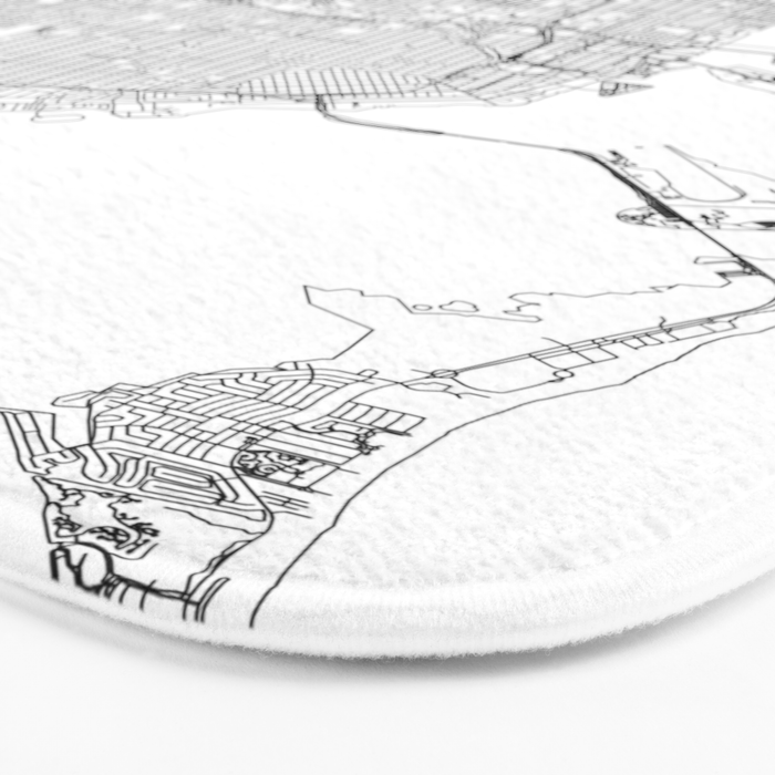 Miami White Map Bath Mat Gallery Image 3