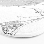 Miami White Map Bath Mat Gallery Image 3
