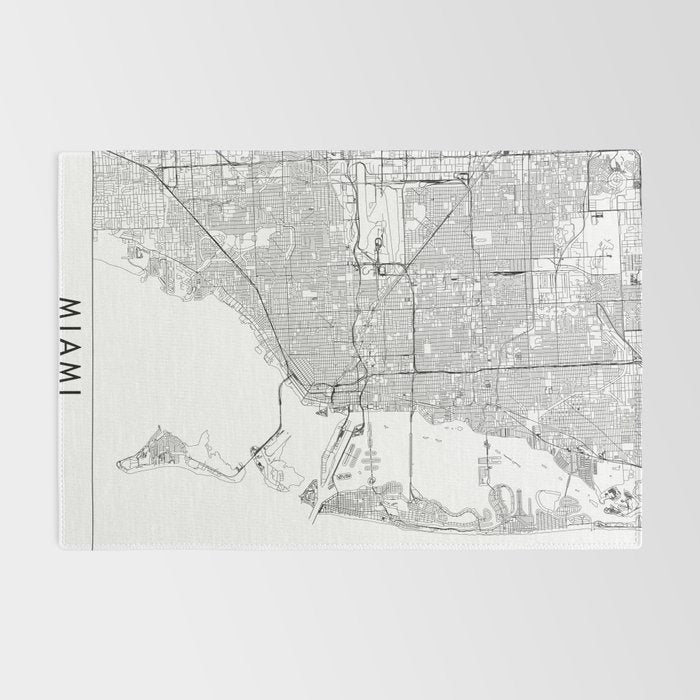 Miami White Map Rug Gallery Image 2