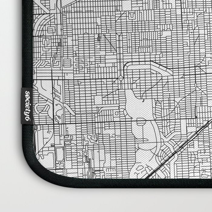 Miami White Map Laptop Sleeve Gallery Image 3