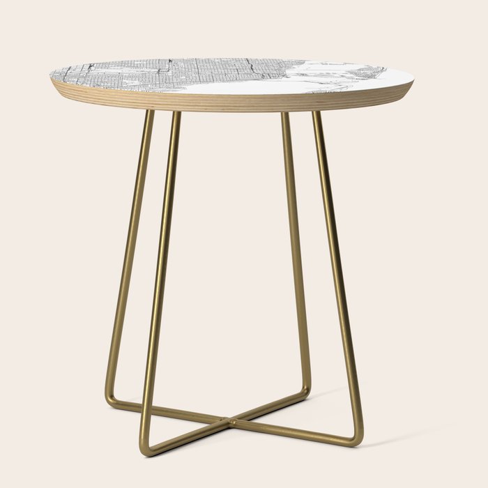 Miami White Map Side Table Gallery Image 1